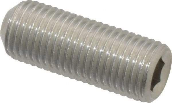 Value Collection - 3/8-24 UNF, 1" OAL, Cup Point Set Screw - Grade 18-8 Stainless Steel, 3/16" Key - USA Tool & Supply