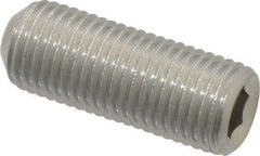 Value Collection - 3/8-24 UNF, 1" OAL, Cup Point Set Screw - Grade 18-8 Stainless Steel, 3/16" Key - USA Tool & Supply