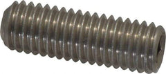 Value Collection - 1/2-13 UNC, 1-1/2" OAL, Cup Point Set Screw - Grade 18-8 Stainless Steel, 1/4" Key - USA Tool & Supply