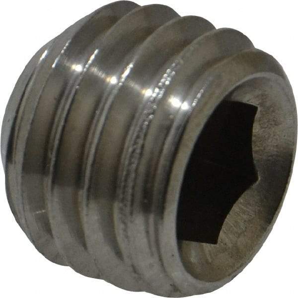 Value Collection - 5/8-11 UNC, 1/2" OAL, Cup Point Set Screw - Grade 18-8 Stainless Steel, 5/16" Key - USA Tool & Supply