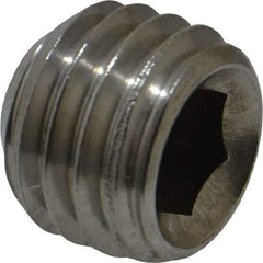 Value Collection - 5/8-11 UNC, 1/2" OAL, Cup Point Set Screw - Grade 18-8 Stainless Steel, 5/16" Key - USA Tool & Supply