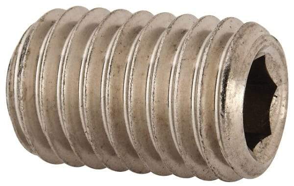 Value Collection - 5/8-11 UNC, 1" OAL, Cup Point Set Screw - Grade 18-8 Stainless Steel, 5/16" Key - USA Tool & Supply