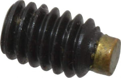 Made in USA - #8-32 UNC, 1/4" Length of Thread, Soft Tip Point Set Screw - Grade 8 Alloy Steel - USA Tool & Supply