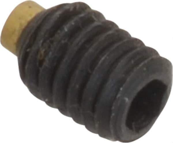 Made in USA - #10-32 UNF, 1/4" Length of Thread, Soft Tip Point Set Screw - Grade 8 Alloy Steel - USA Tool & Supply