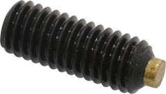 Made in USA - #10-32 UNF, 1/2" Length of Thread, Soft Tip Point Set Screw - Grade 8 Alloy Steel - USA Tool & Supply