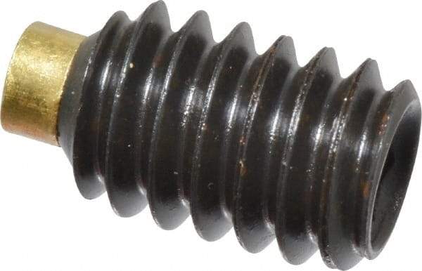 Made in USA - 1/4-20 UNC, 3/8" Length of Thread, Soft Tip Point Set Screw - Grade 8 Alloy Steel - USA Tool & Supply