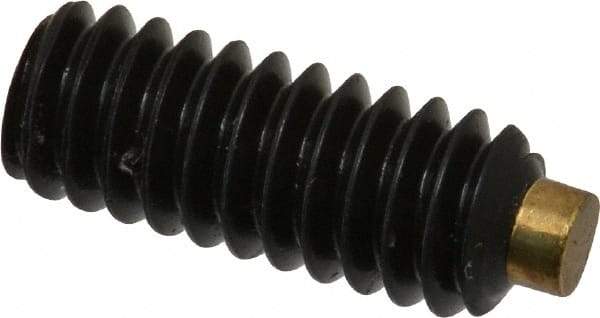 Made in USA - 1/4-20 UNC, 5/8" Length of Thread, Soft Tip Point Set Screw - Grade 8 Alloy Steel - USA Tool & Supply