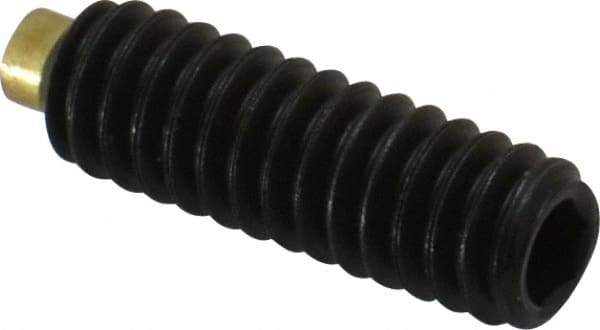 Made in USA - 1/4-20 UNC, 3/4" Length of Thread, Soft Tip Point Set Screw - Grade 8 Alloy Steel - USA Tool & Supply