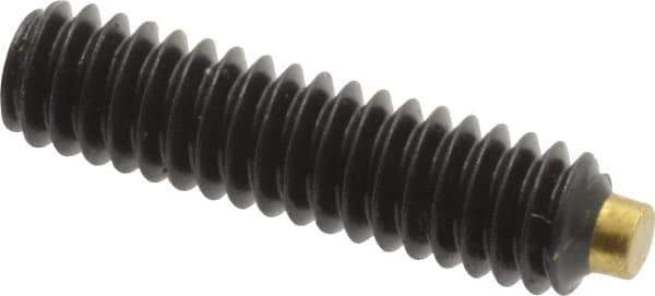 Made in USA - 1/4-20 UNC, 1" Length of Thread, Soft Tip Point Set Screw - Grade 8 Alloy Steel - USA Tool & Supply