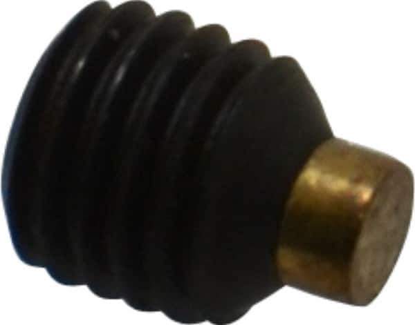 Made in USA - 1/4-28 UNF, 1/4" Length of Thread, Soft Tip Point Set Screw - Grade 8 Alloy Steel - USA Tool & Supply