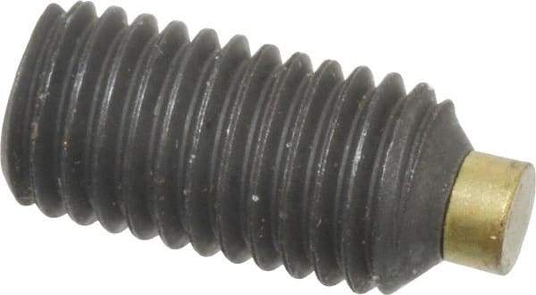 Made in USA - 1/4-28 UNF, 1/2" Length of Thread, Soft Tip Point Set Screw - Grade 8 Alloy Steel - USA Tool & Supply