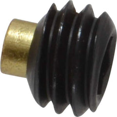 Made in USA - 3/8-16 UNC, 1/4" Length of Thread, Soft Tip Point Set Screw - Grade 8 Alloy Steel - USA Tool & Supply