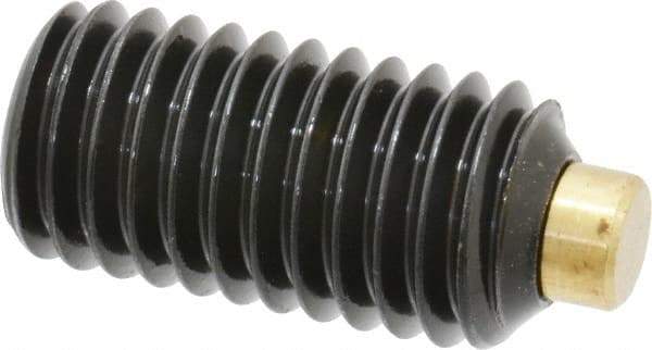 Made in USA - 1/2-13 UNC, 1" Length of Thread, Soft Tip Point Set Screw - Grade 8 Alloy Steel - USA Tool & Supply
