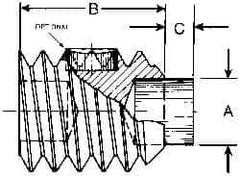 Made in USA - 3/8-16 UNC, 1/2" Length of Thread, Soft Tip Point Set Screw - Grade 18-8 Stainless Steel - USA Tool & Supply