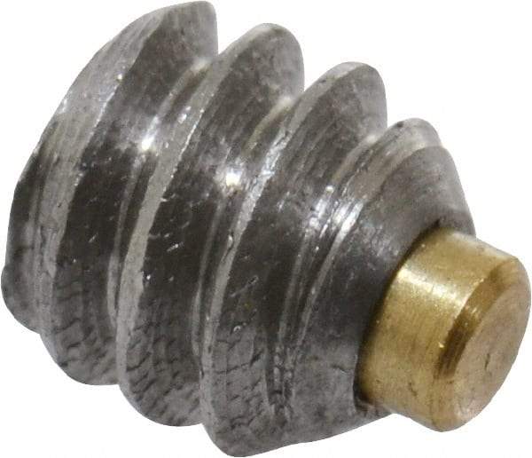 Made in USA - #6-32 UNC, 1/8" Length of Thread, Soft Tip Point Set Screw - Grade 18-8 Stainless Steel - USA Tool & Supply