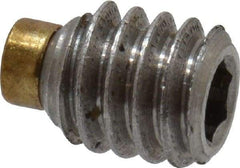 Made in USA - #8-32 UNC, 3/16" Length of Thread, Soft Tip Point Set Screw - Grade 18-8 Stainless Steel - USA Tool & Supply