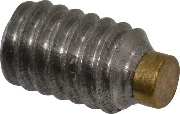 Made in USA - #8-32 UNC, 1/4" Length of Thread, Soft Tip Point Set Screw - Grade 18-8 Stainless Steel - USA Tool & Supply