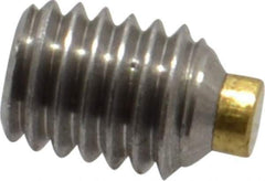 Made in USA - #10-32 UNF, 1/4" Length of Thread, Soft Tip Point Set Screw - Grade 18-8 Stainless Steel - USA Tool & Supply