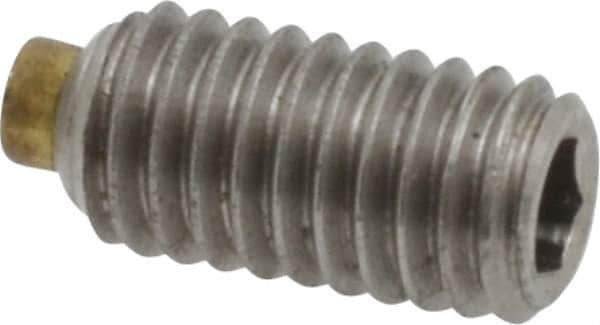 Made in USA - #10-32 UNF, 3/8" Length of Thread, Soft Tip Point Set Screw - Grade 18-8 Stainless Steel - USA Tool & Supply