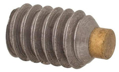 Made in USA - 1/4-20 UNC, 3/8" Length of Thread, Soft Tip Point Set Screw - Grade 18-8 Stainless Steel - USA Tool & Supply
