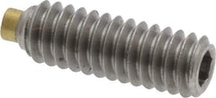 Made in USA - 1/4-20 UNC, 3/4" Length of Thread, Soft Tip Point Set Screw - Grade 18-8 Stainless Steel - USA Tool & Supply