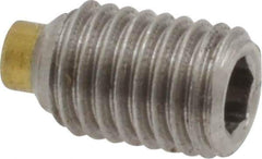Made in USA - 1/4-28 UNF, 3/8" Length of Thread, Soft Tip Point Set Screw - Grade 18-8 Stainless Steel - USA Tool & Supply