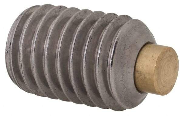Made in USA - 1/2-13 UNC, 3/4" Length of Thread, Soft Tip Point Set Screw - Grade 18-8 Stainless Steel - USA Tool & Supply
