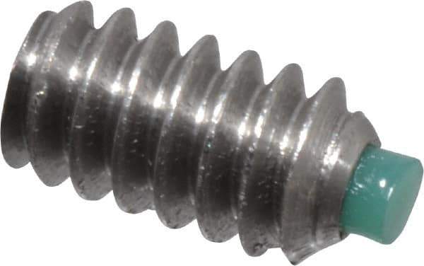 Made in USA - #6-32 UNC, 1/4" Length of Thread, Soft Tip Point Set Screw - Grade 18-8 Stainless Steel - USA Tool & Supply