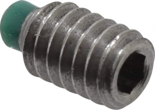 Made in USA - #8-32 UNC, 1/4" Length of Thread, Soft Tip Point Set Screw - Grade 18-8 Stainless Steel - USA Tool & Supply