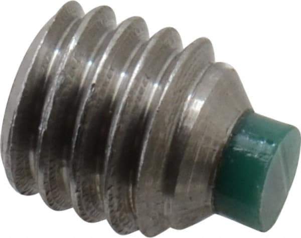 Made in USA - #10-32 UNF, 3/16" Length of Thread, Soft Tip Point Set Screw - Grade 18-8 Stainless Steel - USA Tool & Supply