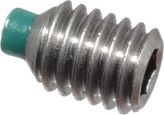Made in USA - #10-32 UNF, 1/4" Length of Thread, Soft Tip Point Set Screw - Grade 18-8 Stainless Steel - USA Tool & Supply