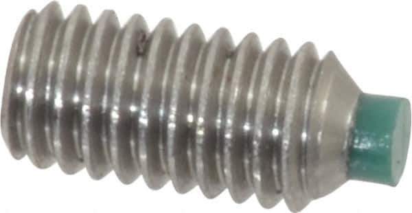 Made in USA - #10-32 UNF, 3/8" Length of Thread, Soft Tip Point Set Screw - Grade 18-8 Stainless Steel - USA Tool & Supply