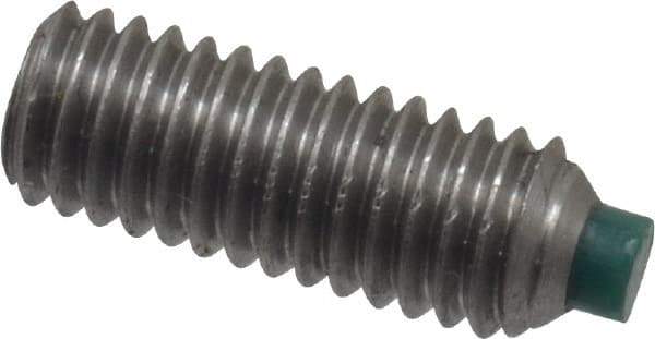 Made in USA - #10-32 UNF, 1/2" Length of Thread, Soft Tip Point Set Screw - Grade 18-8 Stainless Steel - USA Tool & Supply