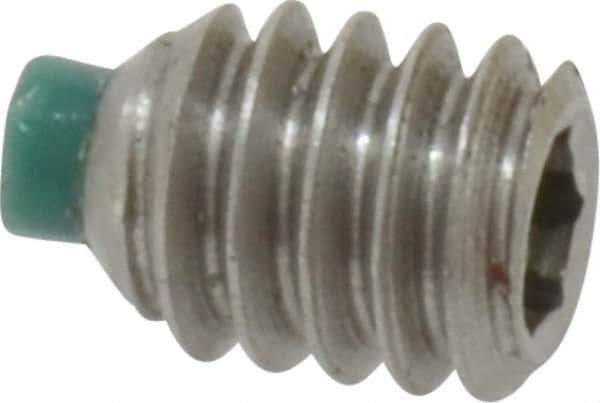 Made in USA - 1/4-20 UNC, 5/16" Length of Thread, Soft Tip Point Set Screw - Grade 18-8 Stainless Steel - USA Tool & Supply