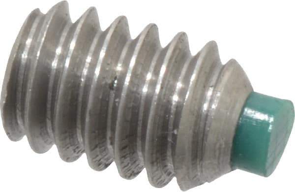 Made in USA - 1/4-20 UNC, 3/8" Length of Thread, Soft Tip Point Set Screw - Grade 18-8 Stainless Steel - USA Tool & Supply