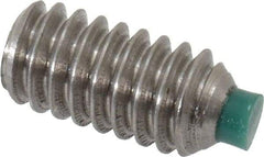 Made in USA - 1/4-20 UNC, 1/2" Length of Thread, Soft Tip Point Set Screw - Grade 18-8 Stainless Steel - USA Tool & Supply