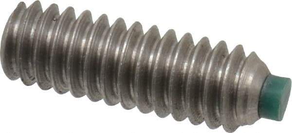 Made in USA - 1/4-20 UNC, 3/4" Length of Thread, Soft Tip Point Set Screw - Grade 18-8 Stainless Steel - USA Tool & Supply