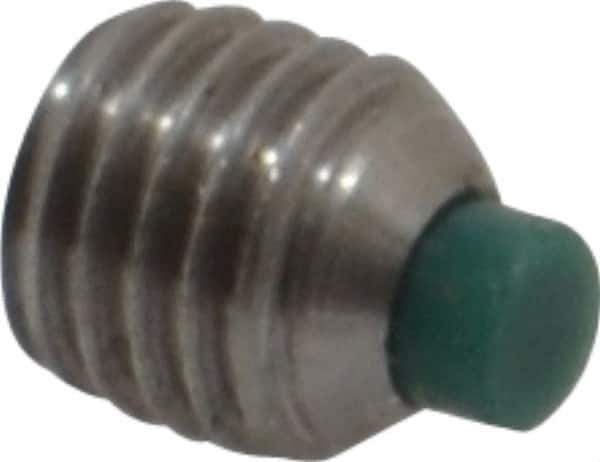 Made in USA - 1/4-28 UNF, 1/4" Length of Thread, Soft Tip Point Set Screw - Grade 18-8 Stainless Steel - USA Tool & Supply