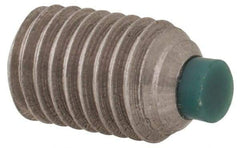 Made in USA - 1/4-28 UNF, 3/8" Length of Thread, Soft Tip Point Set Screw - Grade 18-8 Stainless Steel - USA Tool & Supply