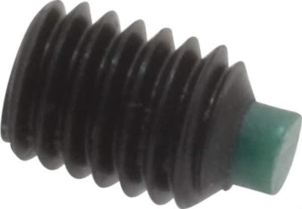 Made in USA - #10-32 UNF, 1/4" Length of Thread, Soft Tip Point Set Screw - Grade 8 Alloy Steel - USA Tool & Supply