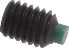 Made in USA - #10-32 UNF, 1/4" Length of Thread, Soft Tip Point Set Screw - Grade 8 Alloy Steel - USA Tool & Supply