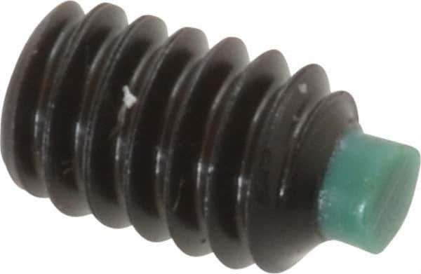 Made in USA - 1/4-20 UNC, 3/8" Length of Thread, Soft Tip Point Set Screw - Grade 8 Alloy Steel - USA Tool & Supply