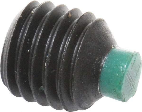 Made in USA - 1/4-28 UNF, 1/4" Length of Thread, Soft Tip Point Set Screw - Grade 8 Alloy Steel - USA Tool & Supply