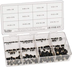 Made in USA - 210 Piece, #4-40 to 5/16-18, Alloy Steel Set Screw Assortment - Hex Head, Hex Socket Drive, 1/8 to 1/2" Long, Grade 303 - USA Tool & Supply