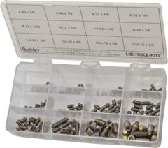 Made in USA - 210 Piece, #4-40 to 5/16-18, Stainless Steel Set Screw Assortment - Hex Head, Hex Socket Drive, 1/8 to 1/2" Long, Grade 303 - USA Tool & Supply