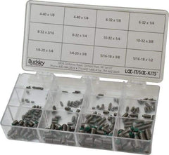 Made in USA - 210 Piece, #4-40 to 5/16-18, Stainless Steel Set Screw Assortment - Hex Head, Hex Socket Drive, 1/8 to 1/2" Long, Grade 303 - USA Tool & Supply