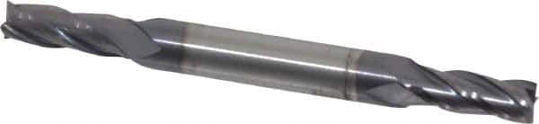 Niagara Cutter - 13/64", 1/2" LOC, 1/4" Shank Diam, 2-1/2" OAL, 4 Flute, Solid Carbide Square End Mill - Double End, TiAlN Finish, Spiral Flute, 30° Helix, Centercutting, Right Hand Cut, Right Hand Flute, Series CSD430 - USA Tool & Supply