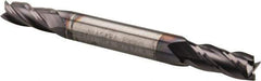 Niagara Cutter - 7/32", 1/2" LOC, 1/4" Shank Diam, 2-1/2" OAL, 4 Flute, Solid Carbide Square End Mill - Double End, TiAlN Finish, Spiral Flute, 30° Helix, Centercutting, Right Hand Cut, Right Hand Flute, Series CSD430 - USA Tool & Supply