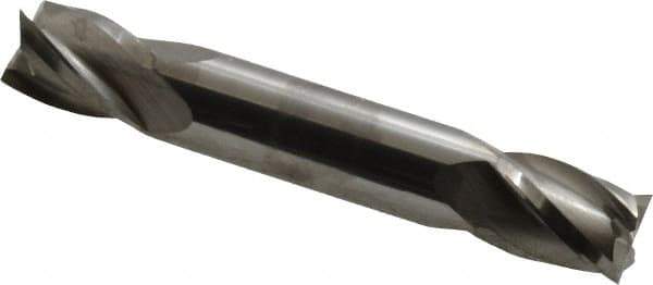 Niagara Cutter - 7/16", 9/16" LOC, 7/16" Shank Diam, 2-3/4" OAL, 4 Flute, Solid Carbide Square End Mill - Double End, Uncoated, Spiral Flute, 30° Helix, Centercutting, Right Hand Cut, Right Hand Flute, Series CSD430 - USA Tool & Supply