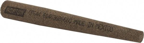Norton - 4" Long x 1/2" Diam x 1/4" Thick, Aluminum Oxide Sharpening Stone - Round Tapered, Coarse Grade - USA Tool & Supply